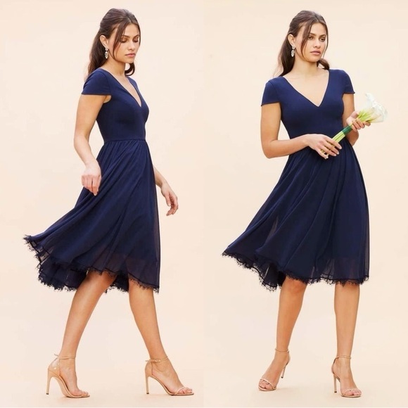 Dress the Population Dresses & Skirts - NWOT Dress the Population Corey Chiffon Dress in Midnight Blue